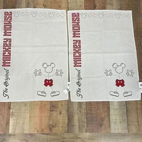 NWT Disney Parks The Original Mickey Mouse Cotton Kitchen Dish Tea Towels-  Set - Picture 1 of 7